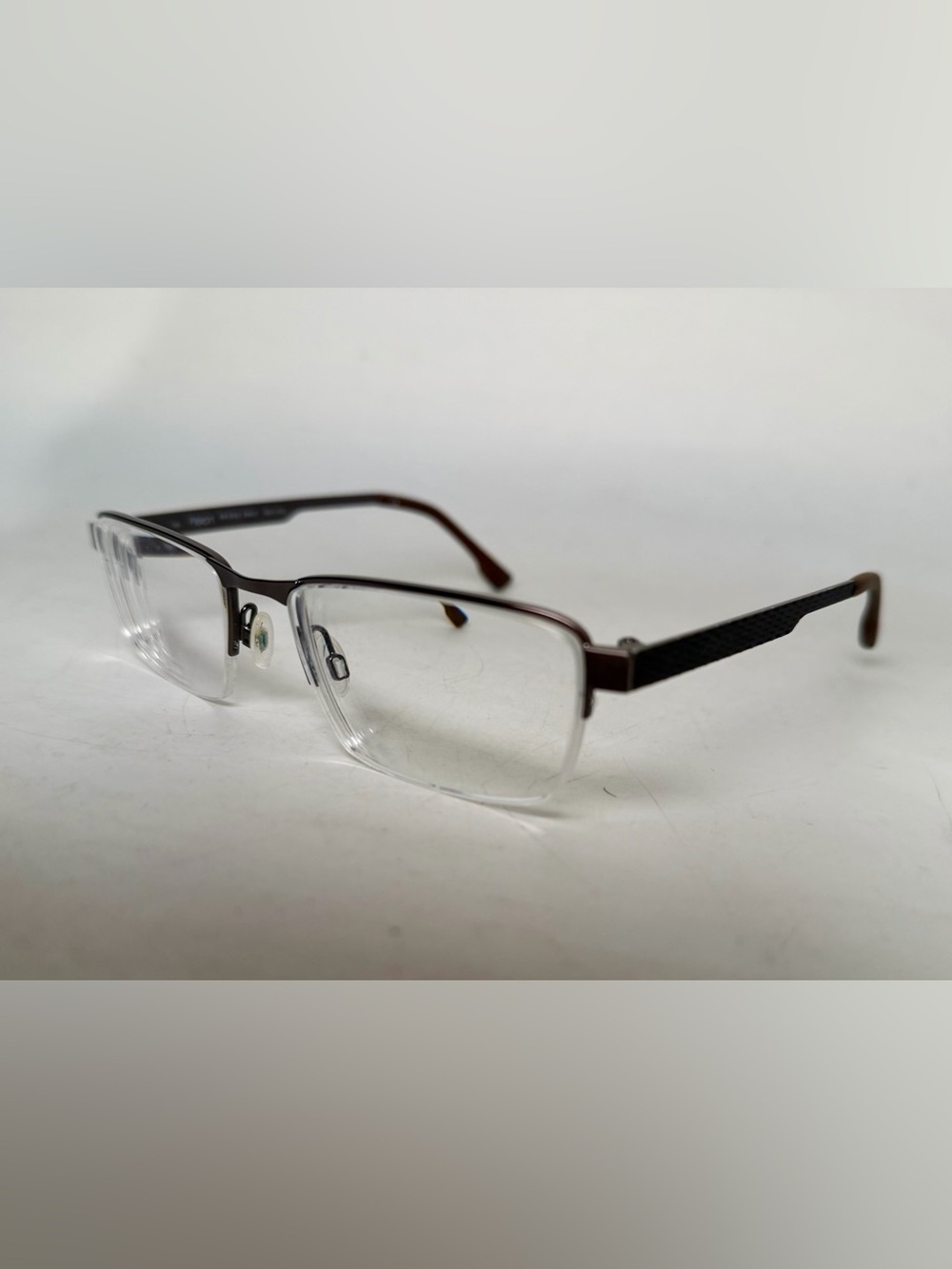 Flexon E1037 Bridge Only Fiber Optic Men’s Eyeglasses 55-18-145 Half Rim Frame